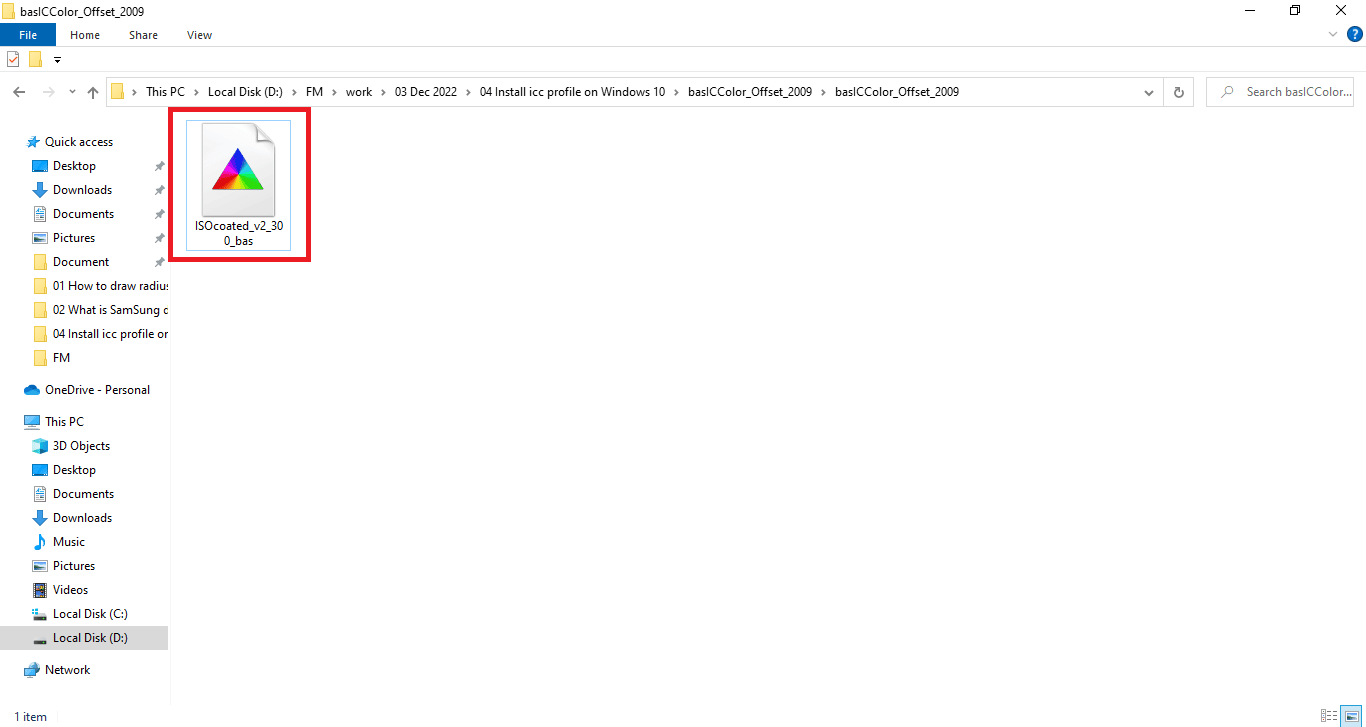 Download the required .icc profile that you want to install