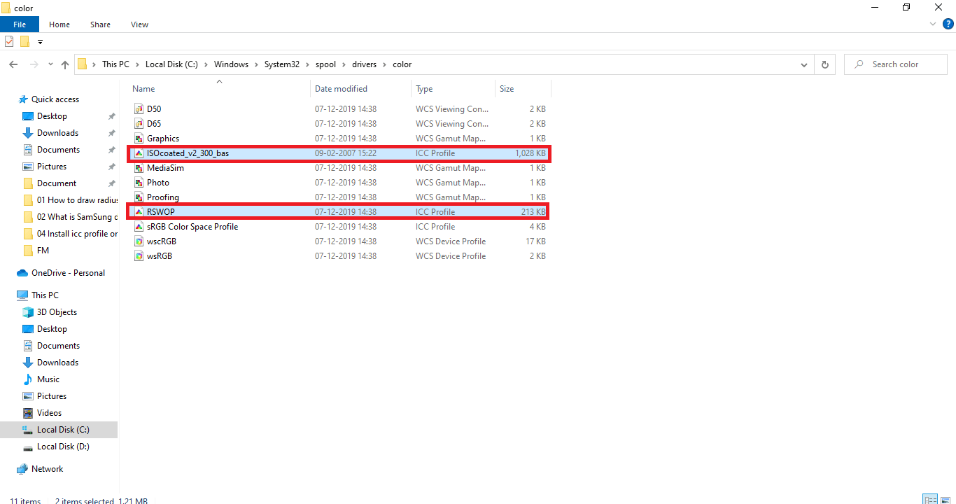 Select the unwanted ICC profiles. How to Install ICC Profile on Windows 10