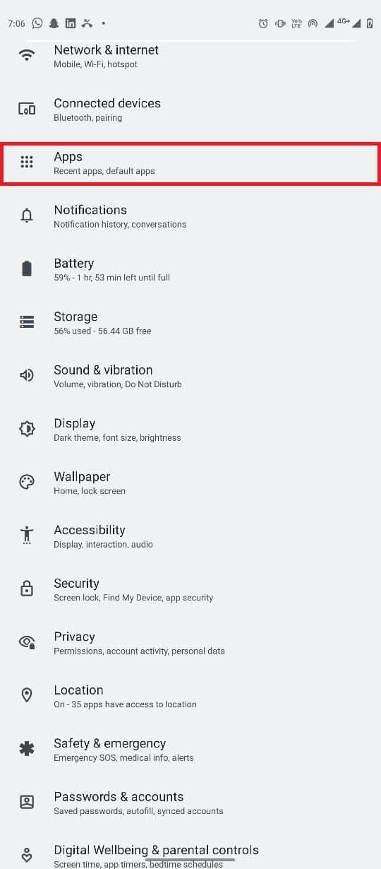 Open Settings from the phone menu and select Apps. Fix Google for Android Shows Offline Issue