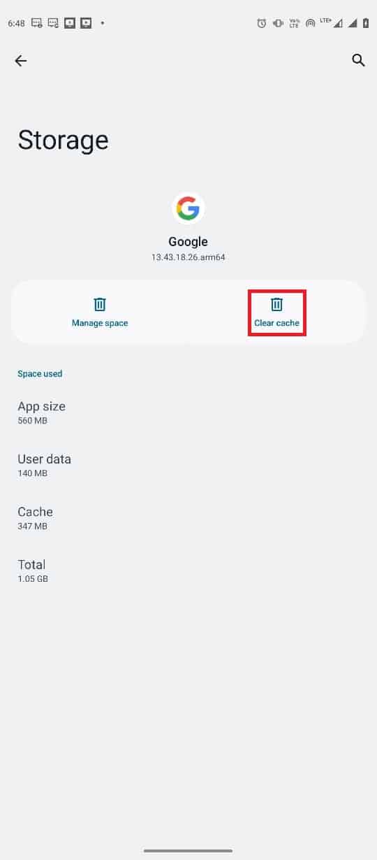  tap on the Clear cache button. Fix Google for Android Shows Offline Issue