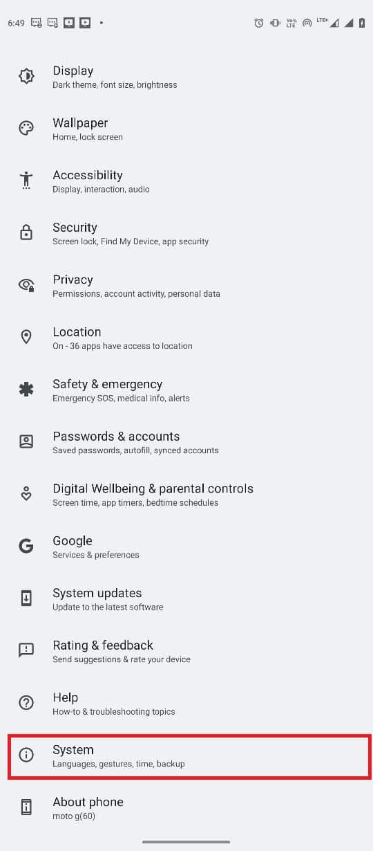 Navigate and tap on System