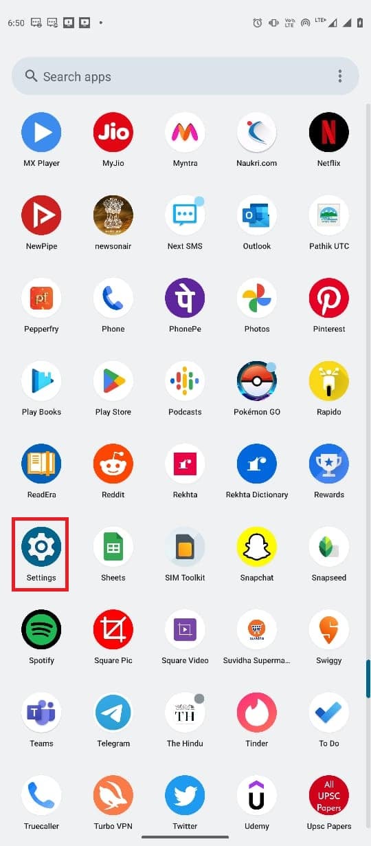 Open Settings from the Phone menu. Fix Google for Android Shows Offline Issue