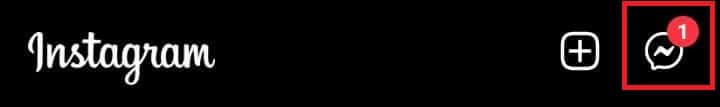 Tap on the message icon in the top-right corner of the Instagram Home page