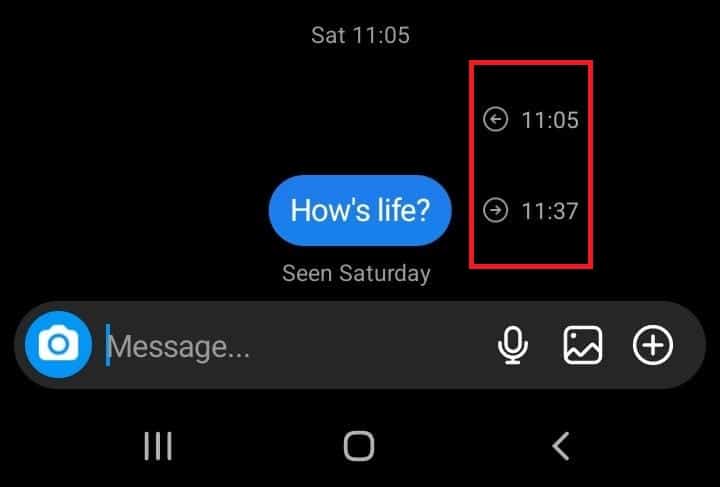 swipe to the left on an empty region of the screen to see the Timestamp of the messages sent | preview Instagram DMs
