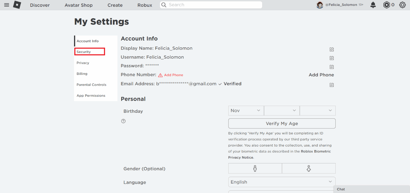 Click on Security in the left pane