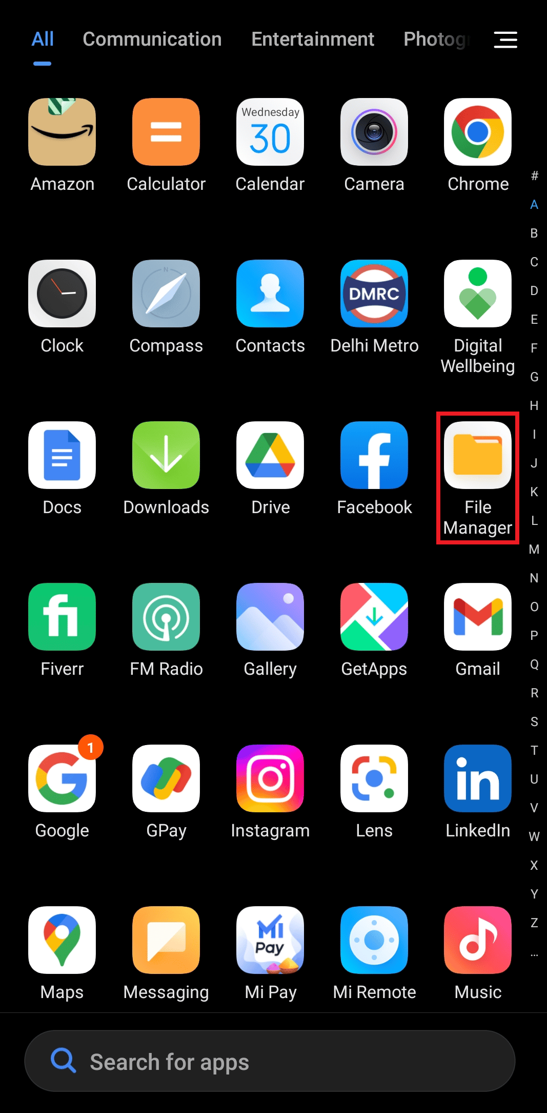 open file manager