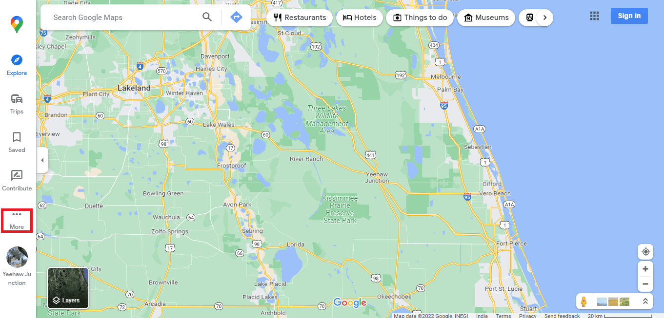 Click on the more option. How to Draw Radius on Google Maps App