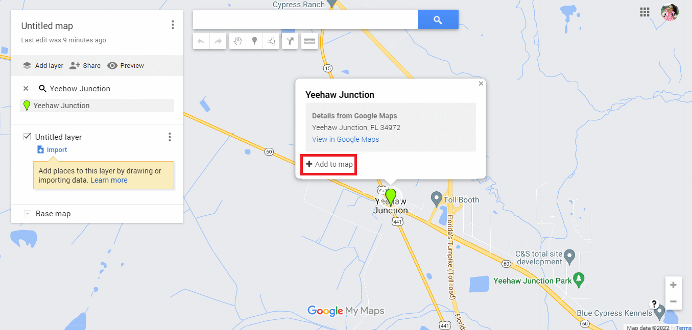 Click on Add to map