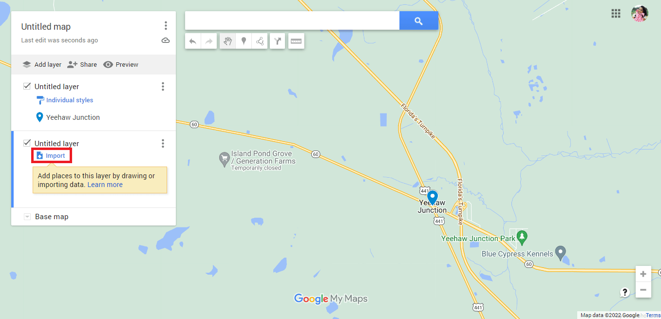 Click on the Import option. How to Draw Radius on Google Maps App