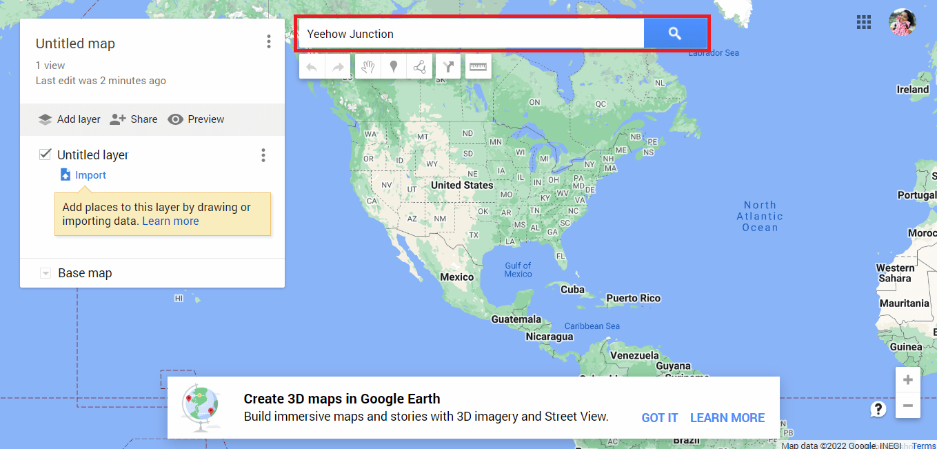 Type the required address and click on search icon