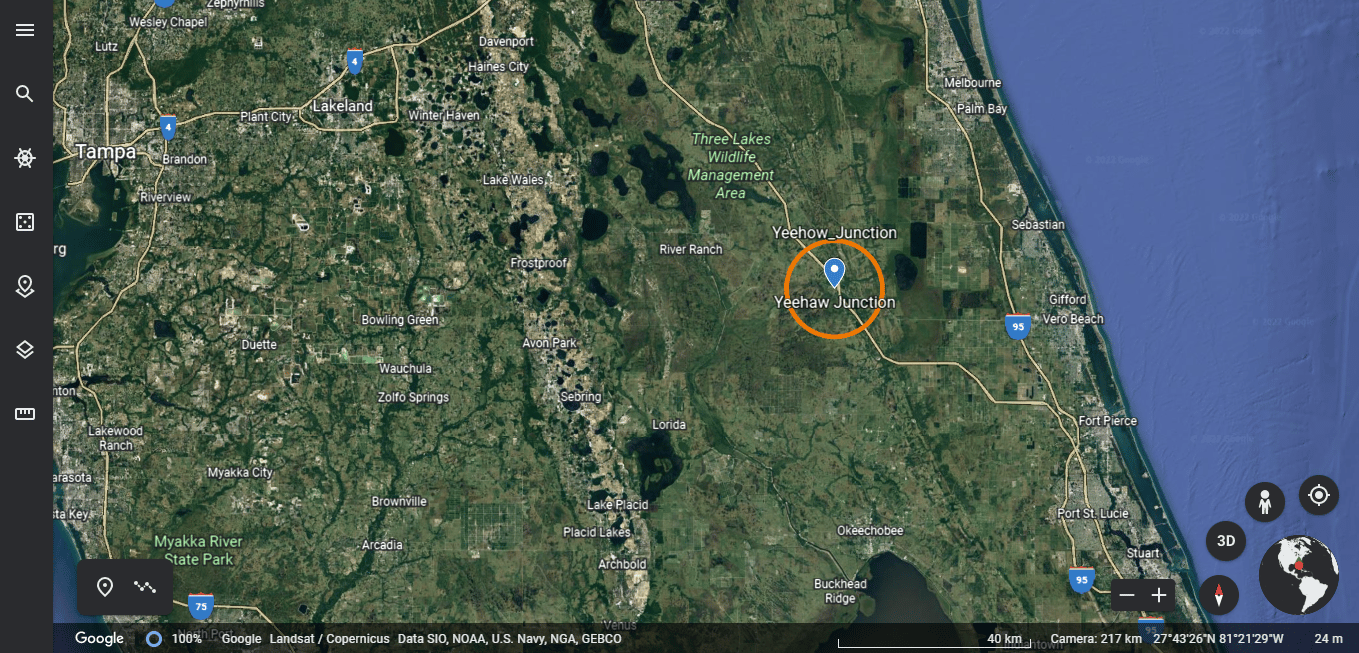 You also use the full screen view to take a screenshot of the radius on Google Earth