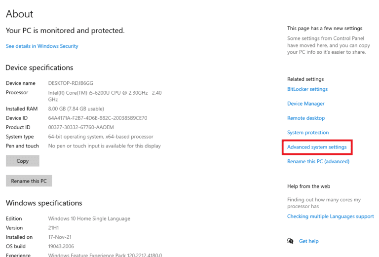 Click on Advanced system settings. Fix Skype High CPU Usage in Windows 10