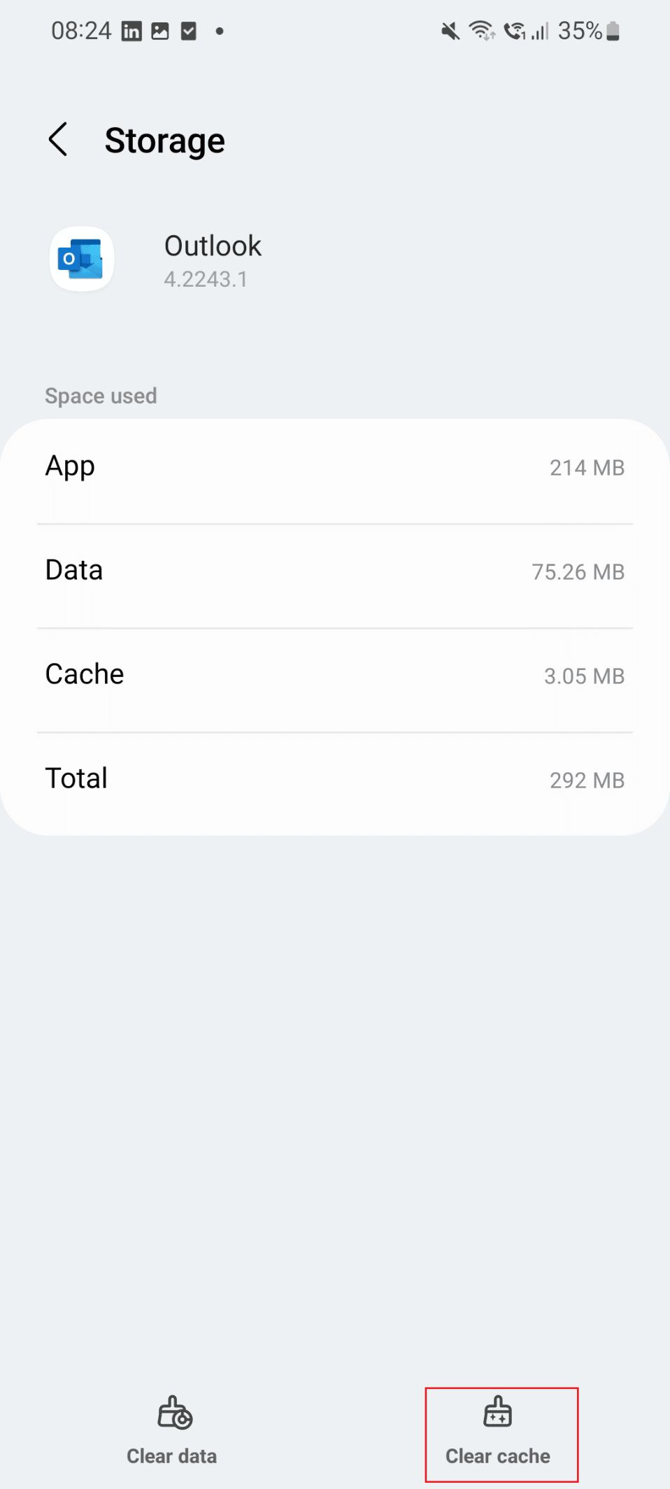 tap on the Clear cache option. Fix Outlook Error This Item Cannot Be Displayed in Reading Pane
