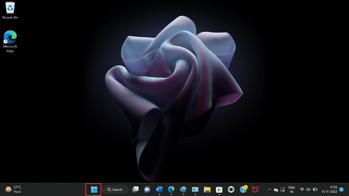 Tap on the Windows icon