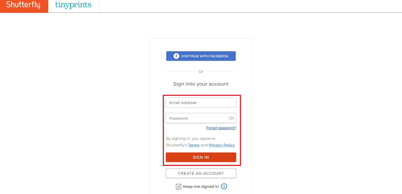 enter your email address and password to sign in