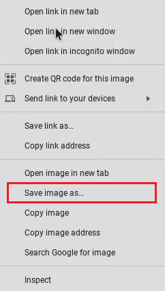 Click on Save image as...