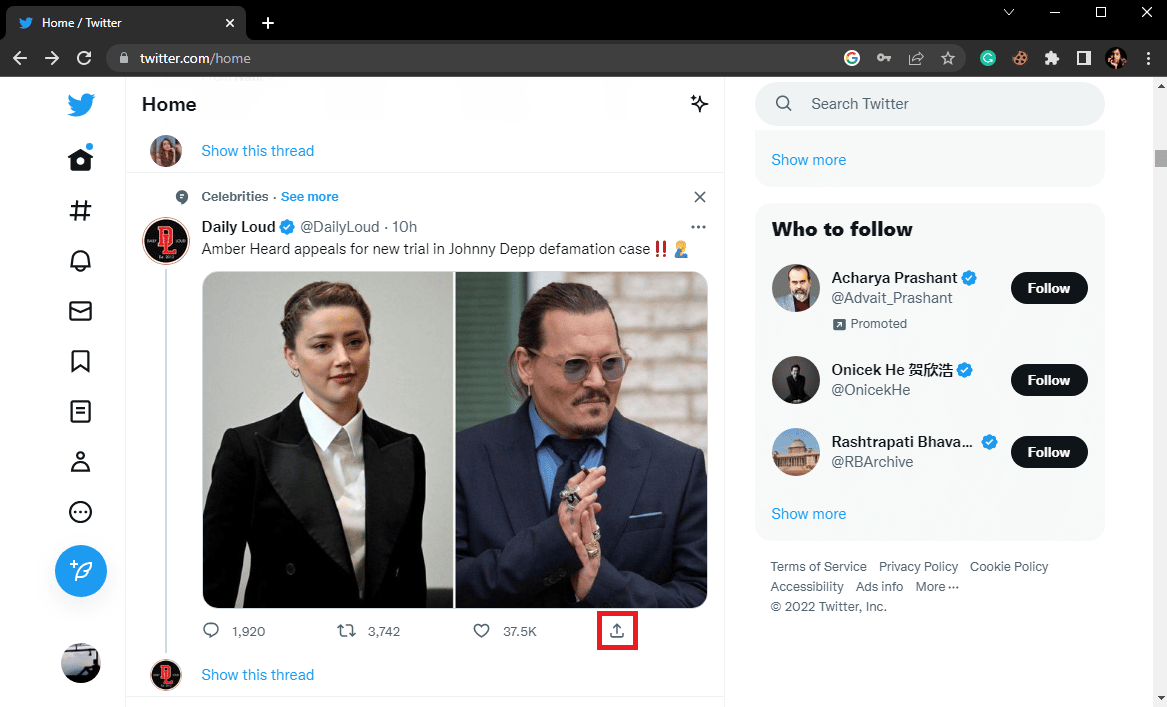 Navigate to the tweet you want to share and click on the Share icon. How to Share Twitter Post on Facebook