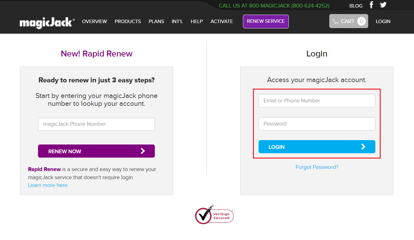 LOGIN to your magicJack account portal