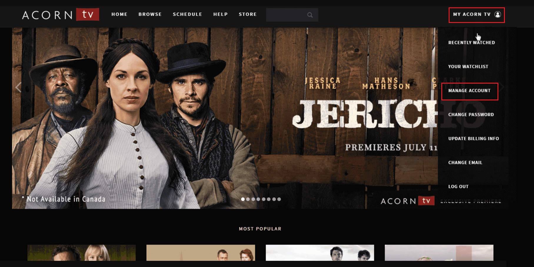 MY ACORN TV - MANAGE ACCOUNT | Acorn included with Amazon Prime