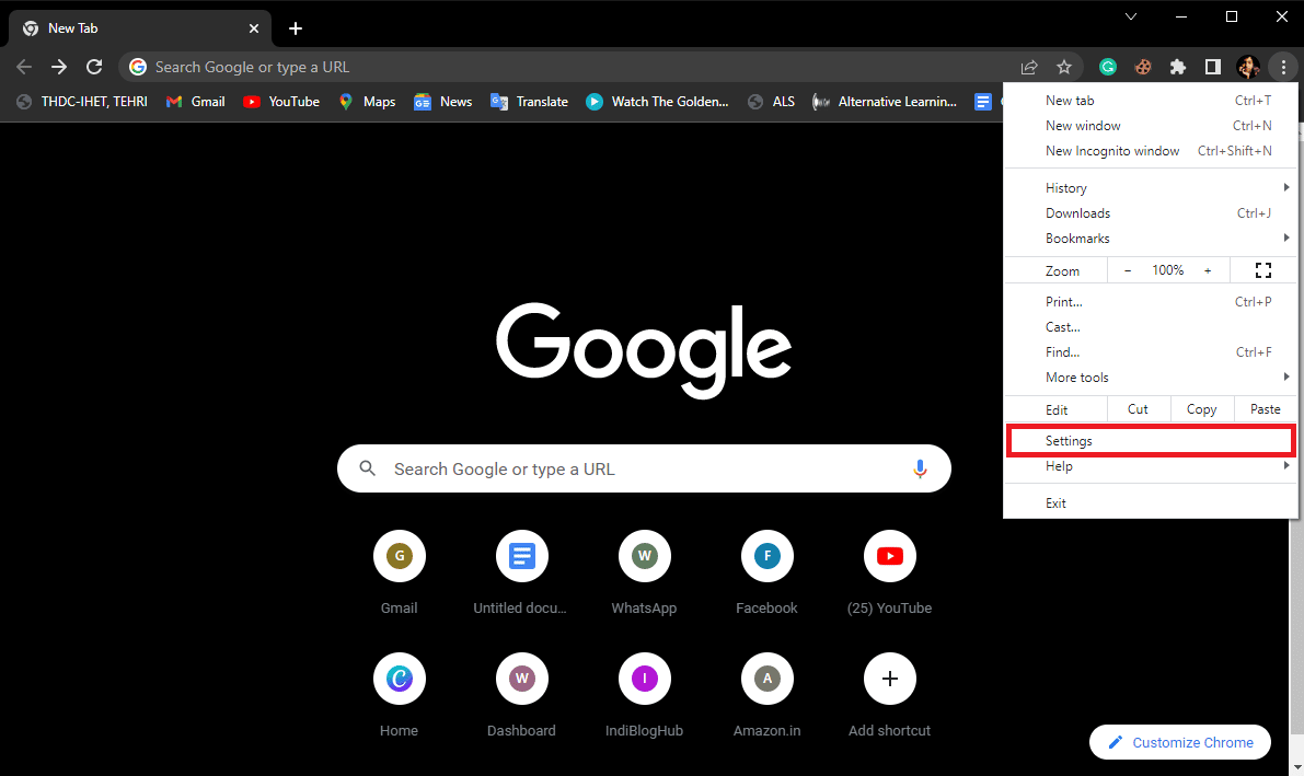 click on the Settings. Top 11 Ways to Fix Virus Scan Failed Error in Google Chrome