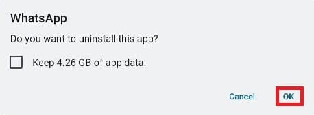 Confirm Uninstallation. Fix WhatsApp File Format Not Supported on Android