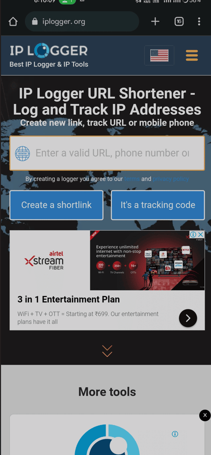 Go to IP Logger or similar websites