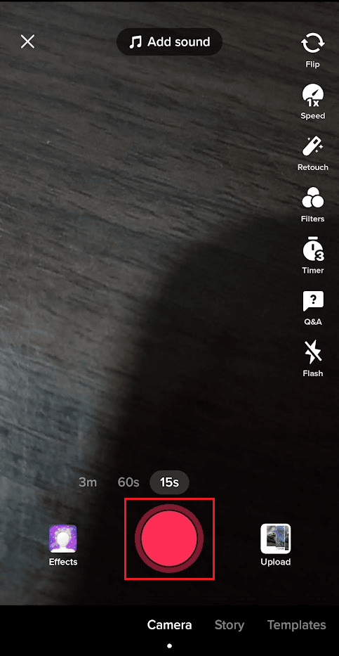 tap on the Record button and record the video | How to Add Sound to TikTok