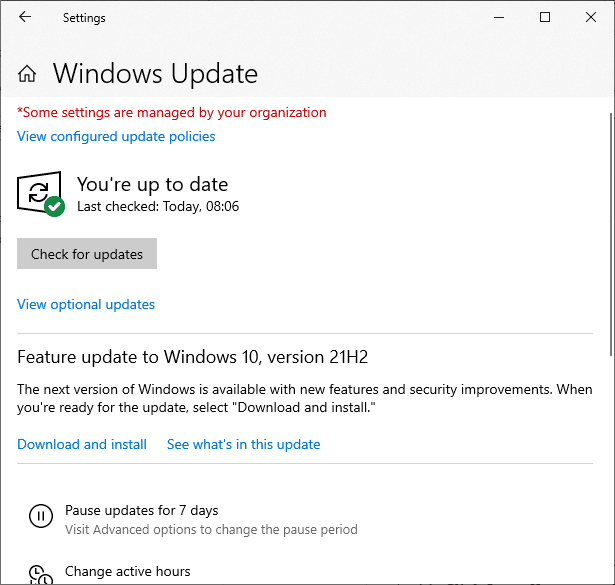 Now, select Check for Updates from right panel
