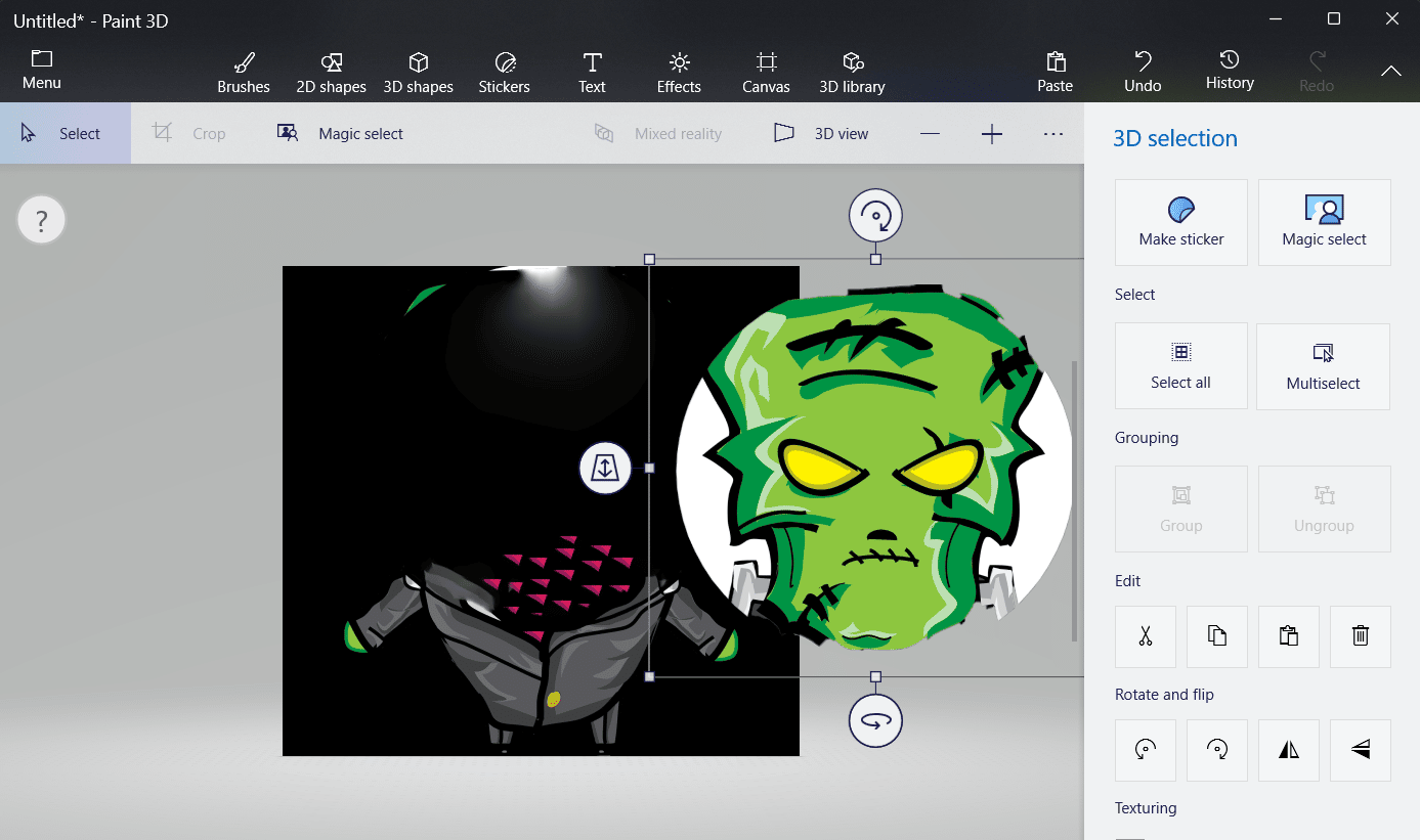 Using the mouse cursor, detach the new logo shape from the rest of the image