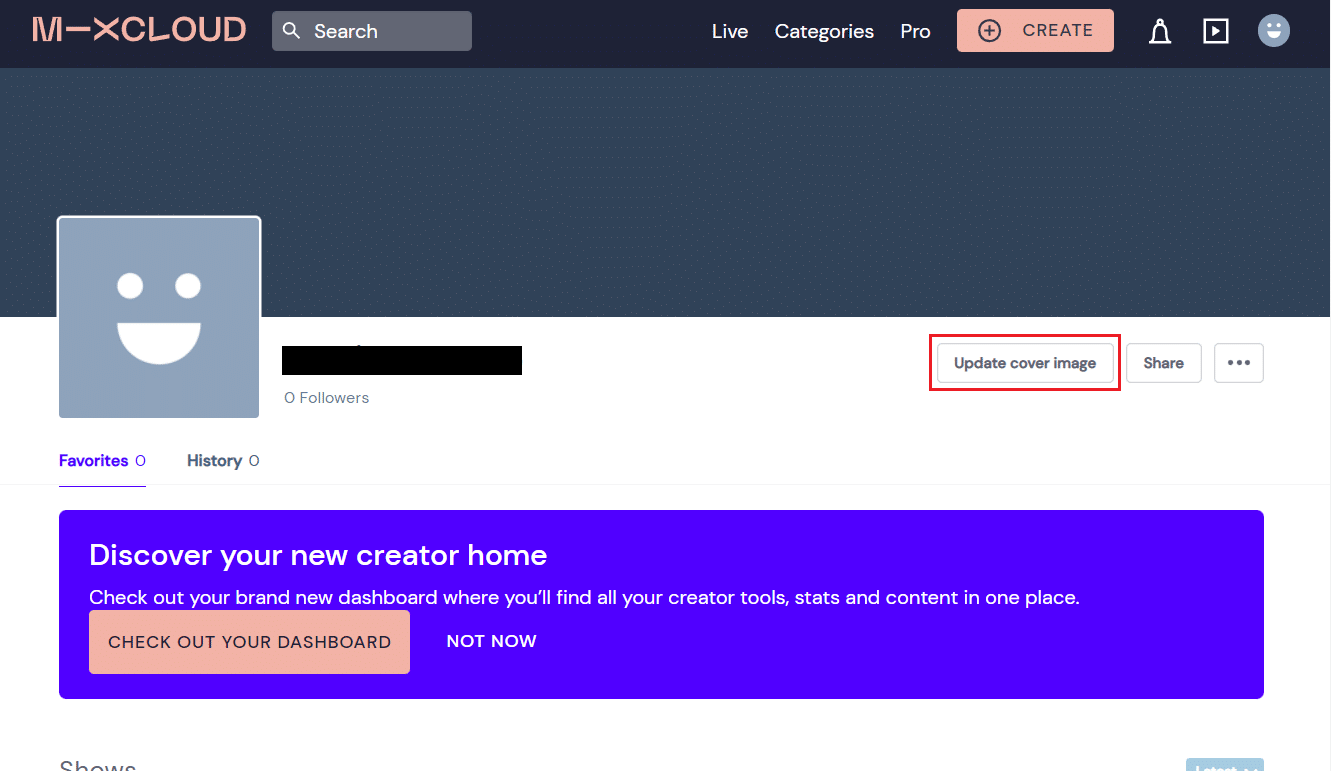 Click on Upload cover image