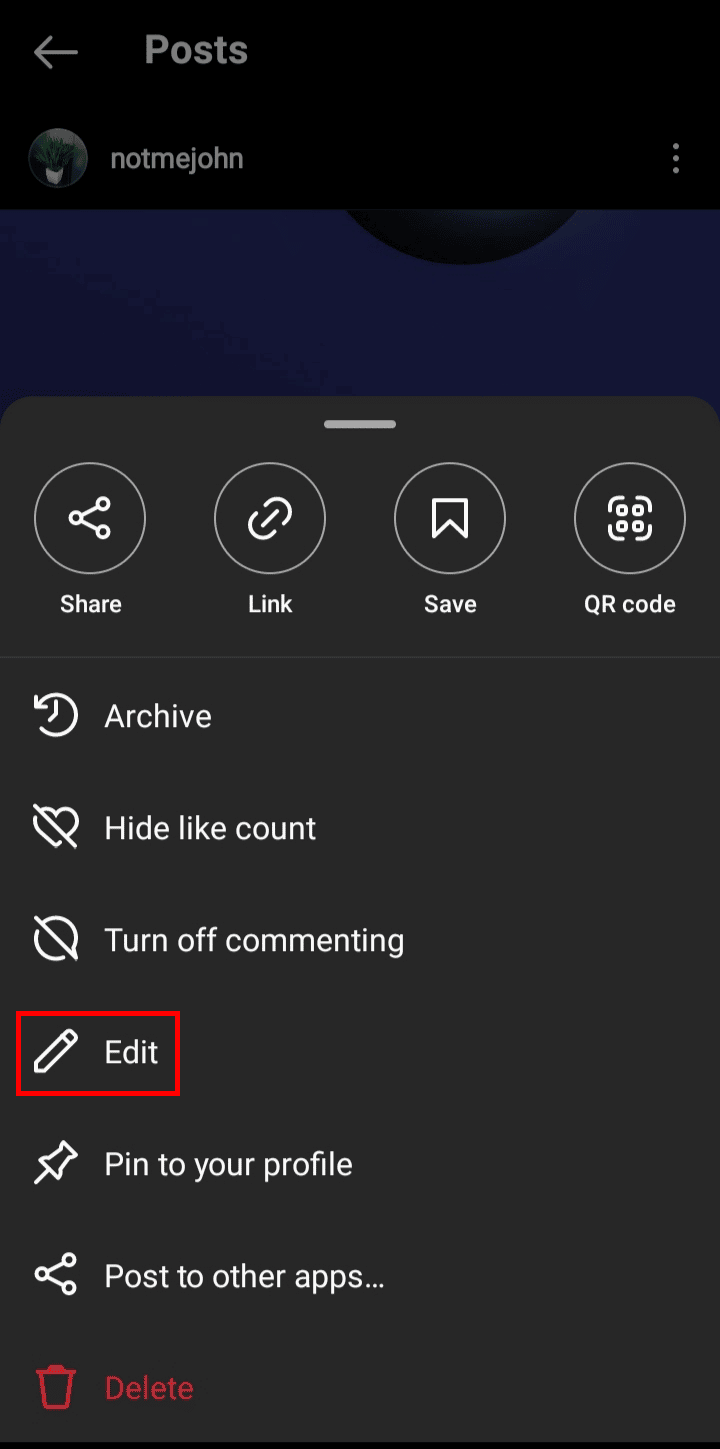 Tap on the Edit option.