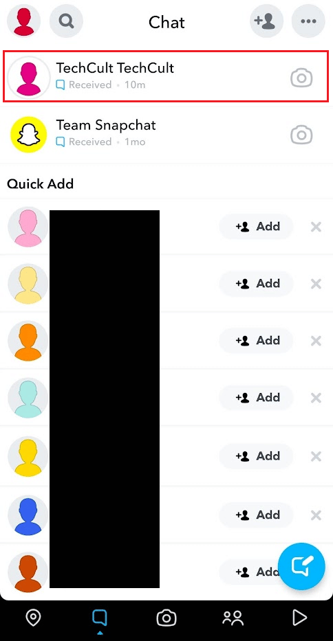 Tap on the desired chat who tagged you in their Snapchat story