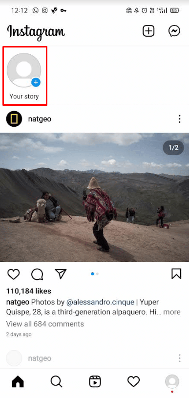 tap on Your story