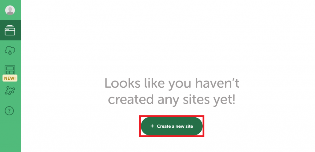 Creating a new site on Local's dashboard