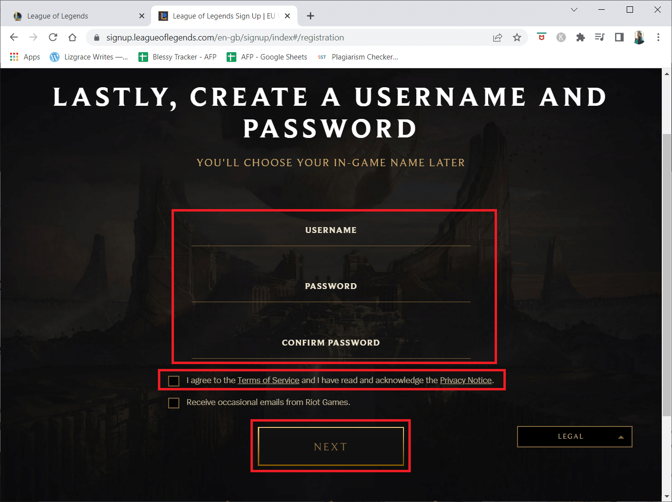 click on NEXT