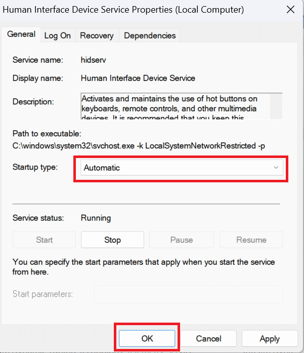 select Automatic and click OK. How to Fix Logitech K750 Not Working