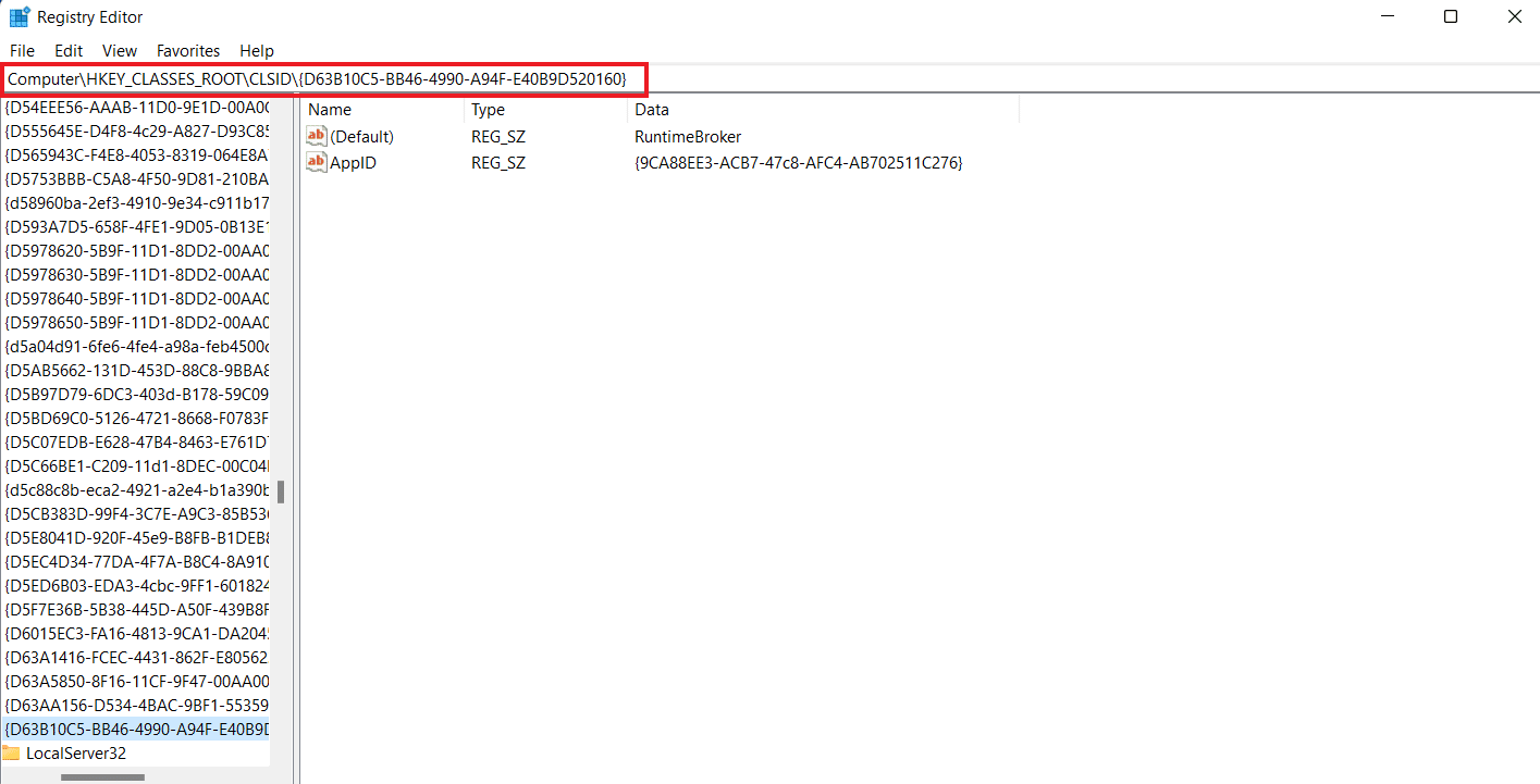 Navigate to Computer\HKEY_CLASSES_ROOT\CLSID\{D63B10C5-BB46-4990-A94F-E40B9D520160} 