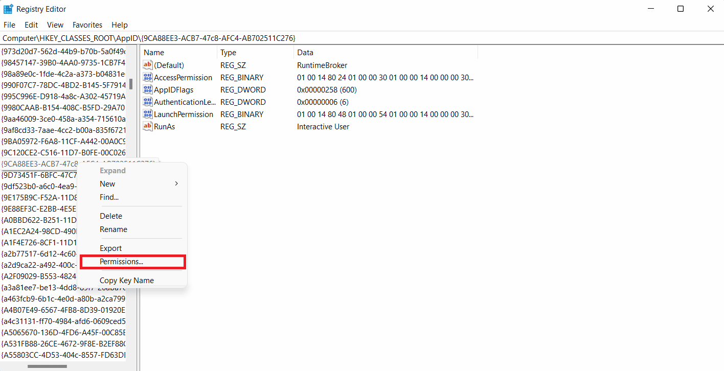 Select Permissions. Fix event ID 10016 the application-specific permission settings Error