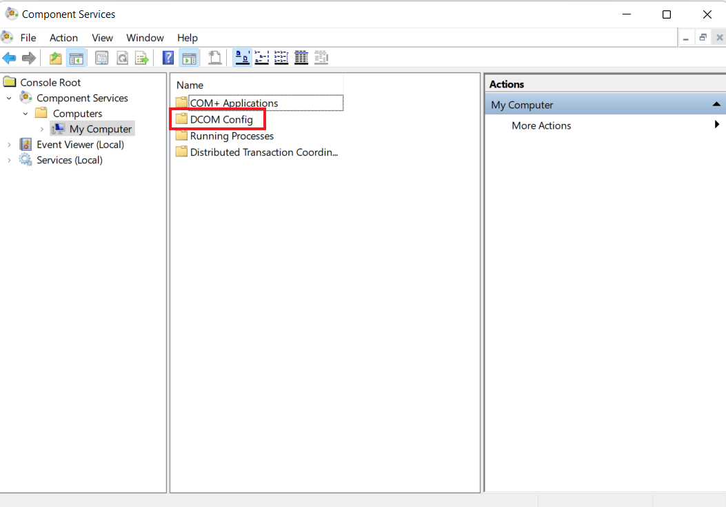 Expand DCOM config 