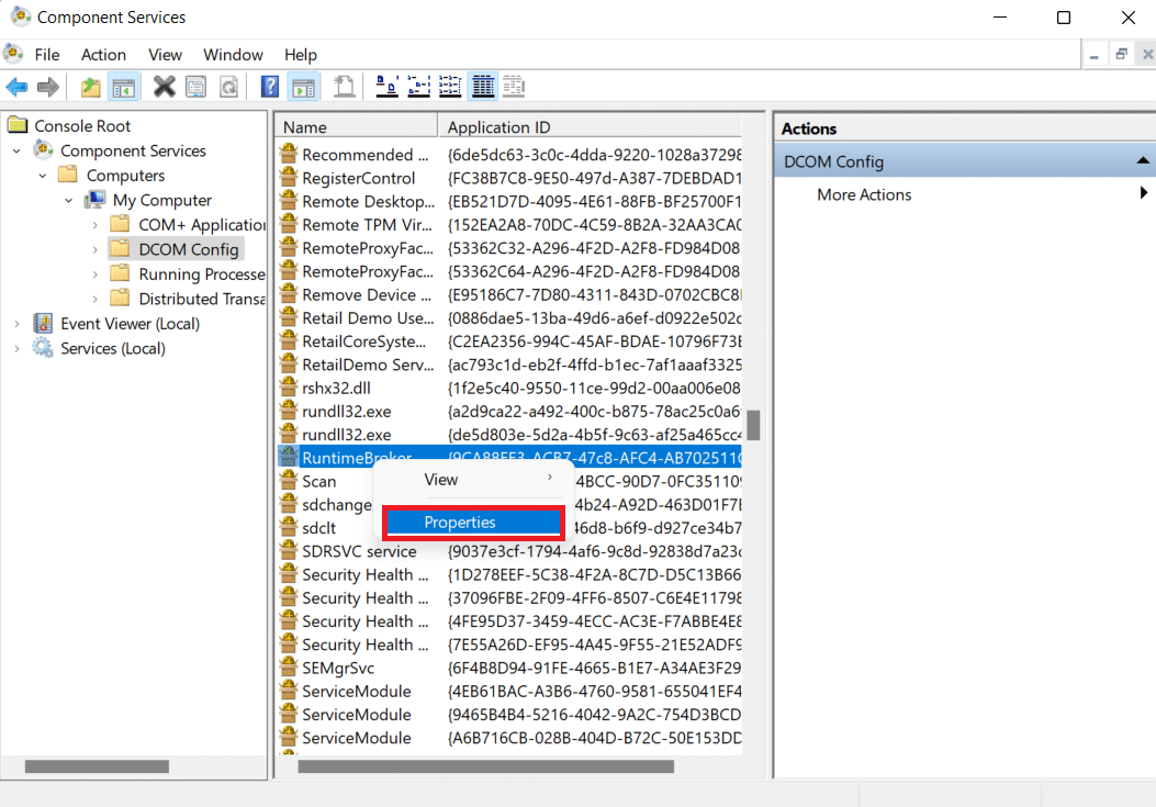 Right-click on APPID name and select Properties. Fix The Application-Specific Permission Settings 10016 Error