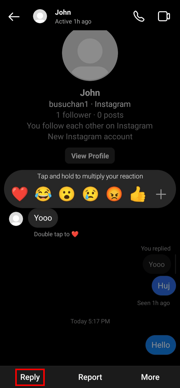 Tap on the Reply option at the bottom. | 