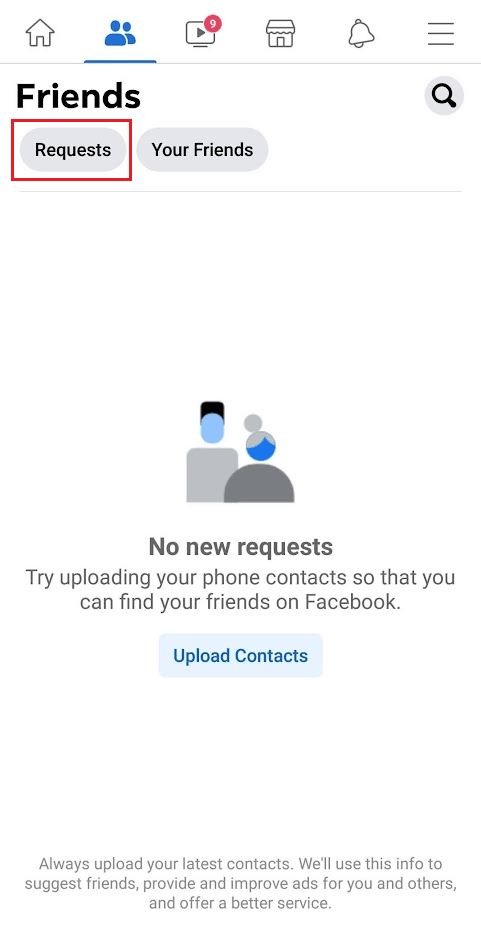 Tap on Requests