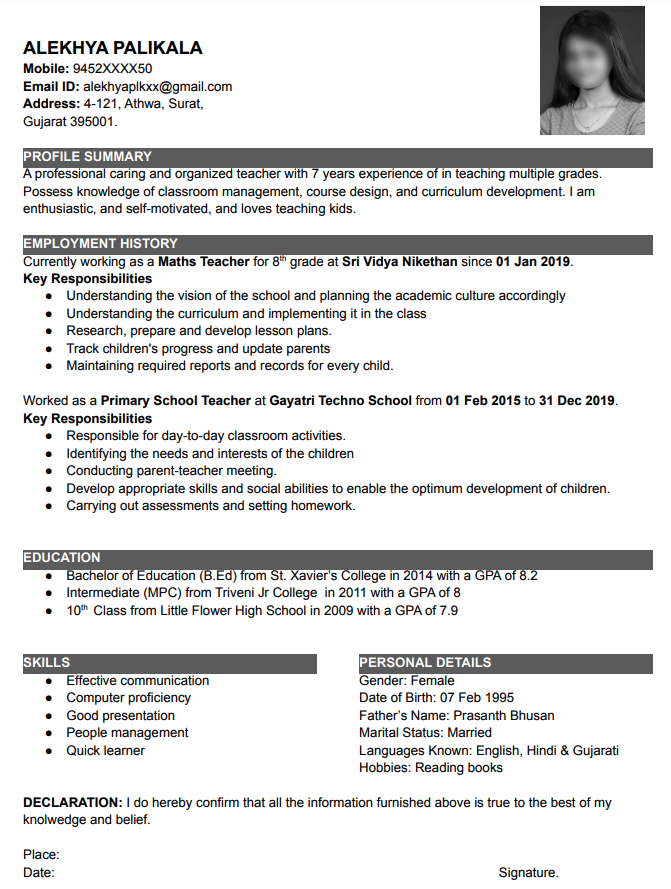 Best google doc resume templates free download
