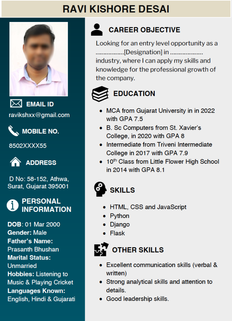 Modern resume template 2 download word
