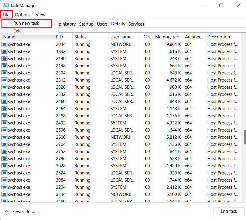 Select File and click on Run new task. Fix Unable to Copy and Paste to Remote Desktop Session