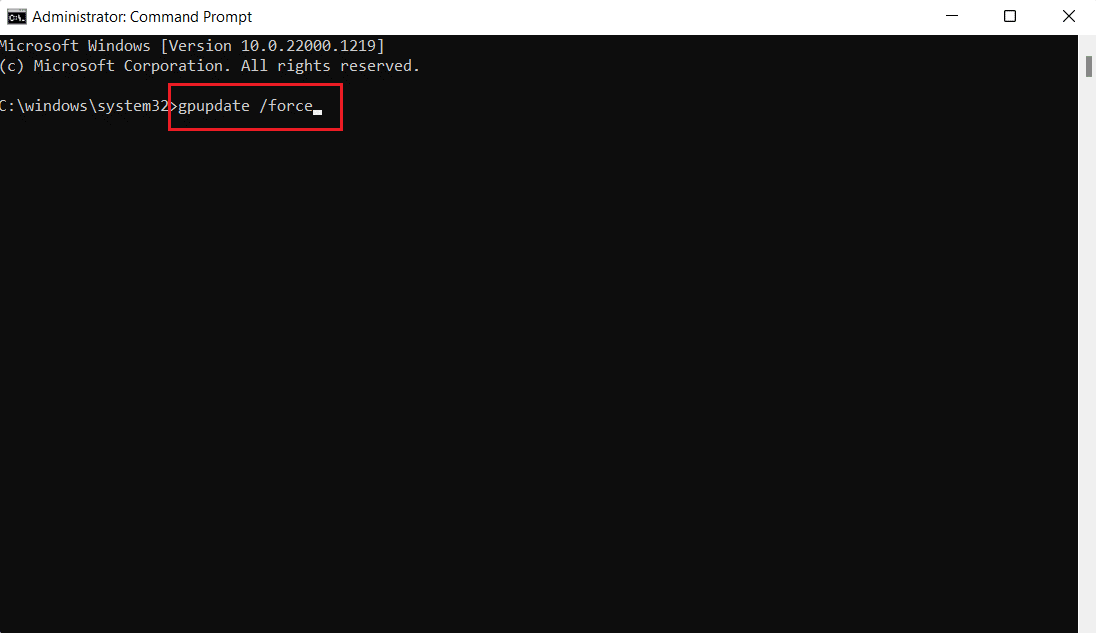 Enter gpupdate /force 