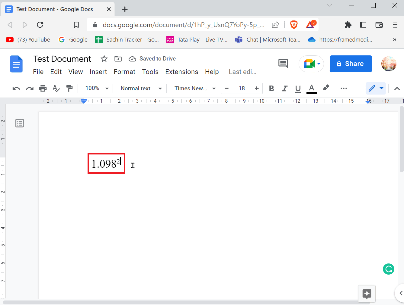 enter superscript by entering ctrl + .