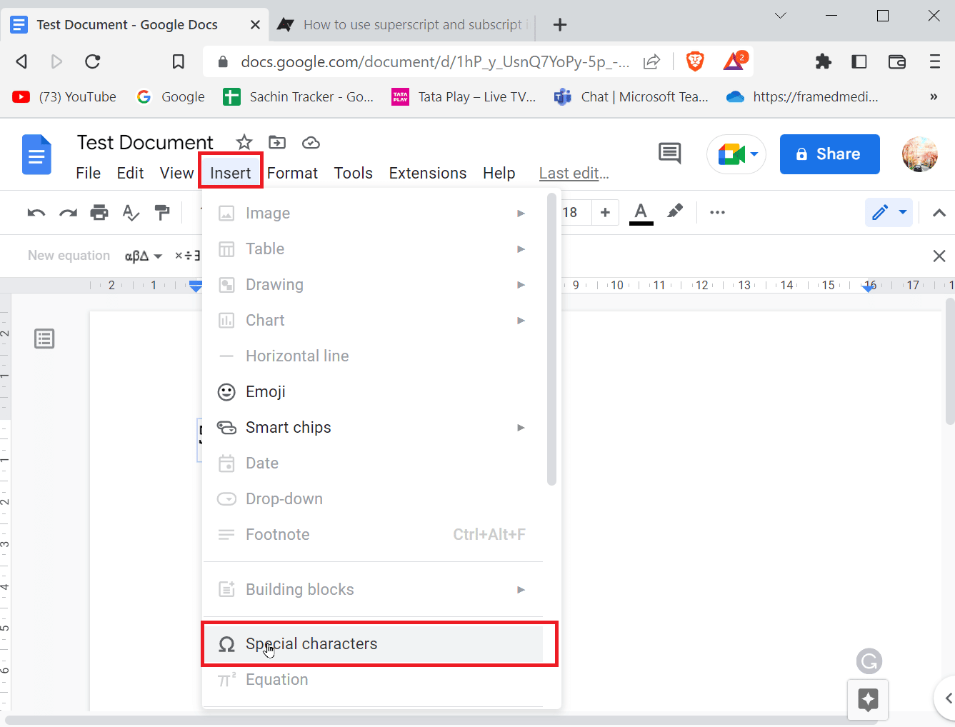 go to insert and click on special characters. How to Add Arrows, Superscript and Symbols in Google Docs