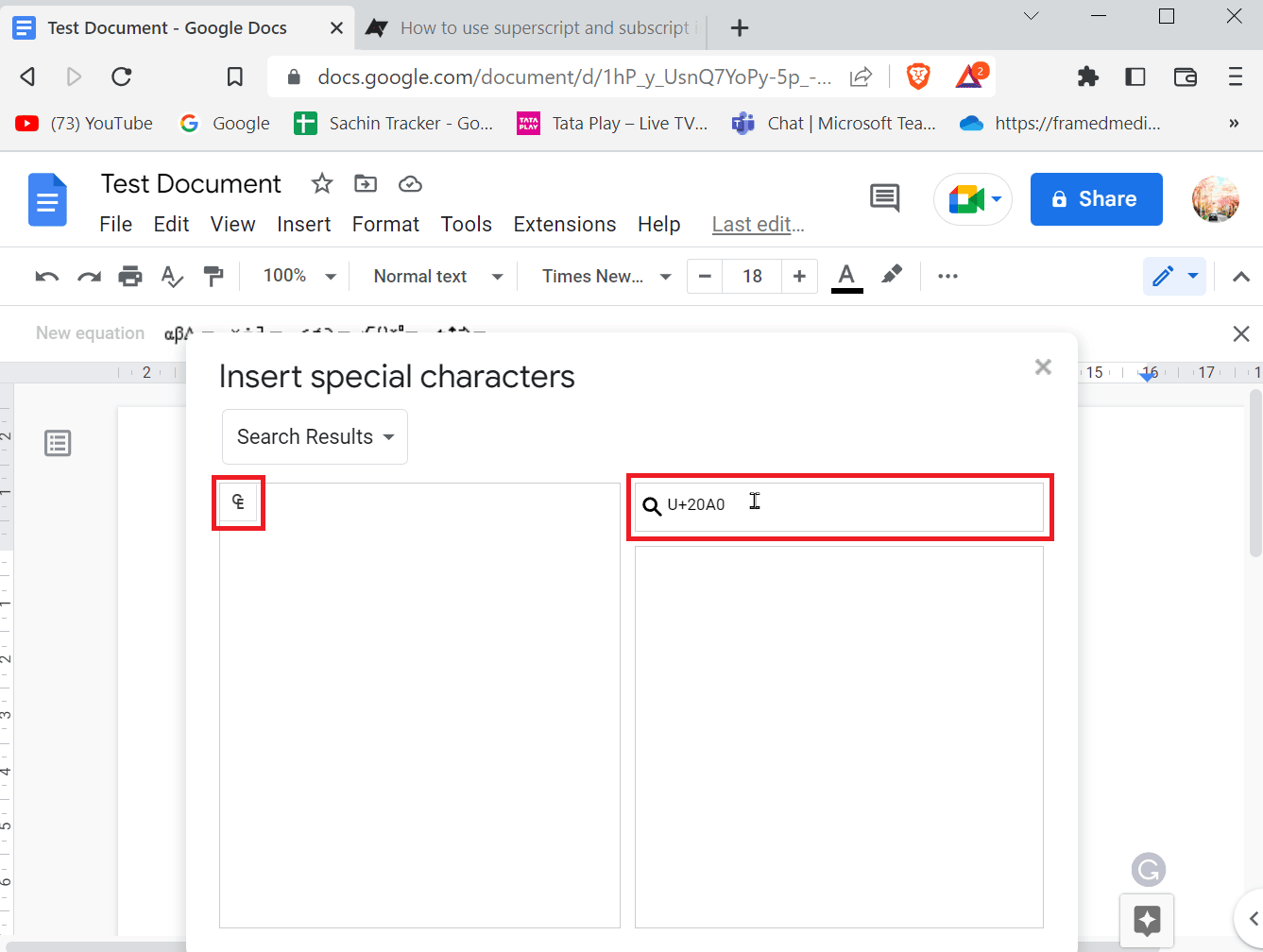 use the unicode to bring up any special character