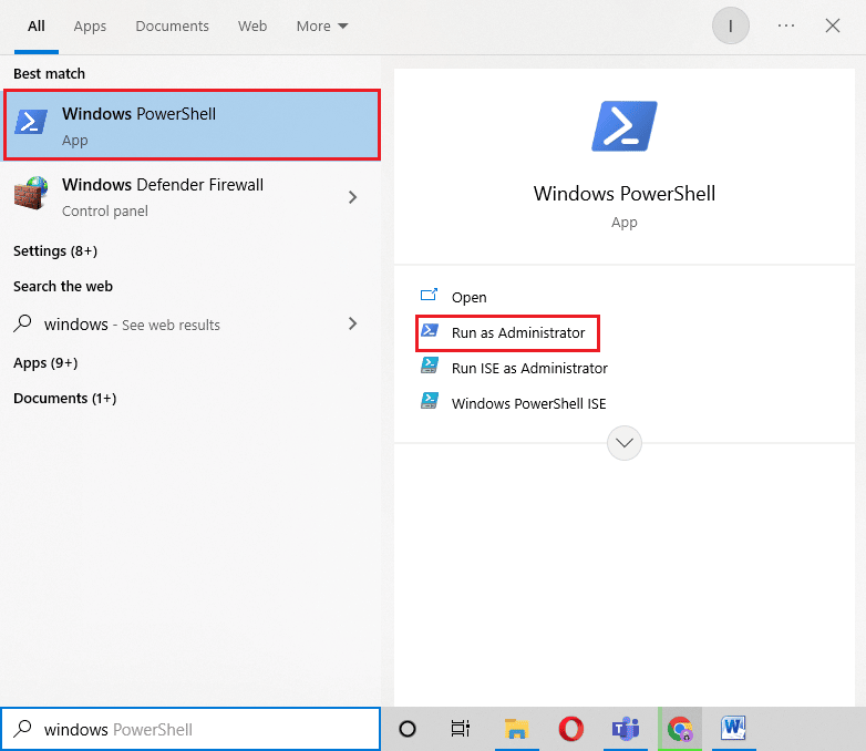Open Windows PowerShell as administrator